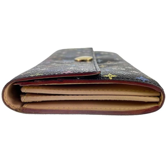 Louis Vuitton Takashi Murakami Sarah Multicolored Monogram Wallet Black LV OS - Picture 9 of 16
